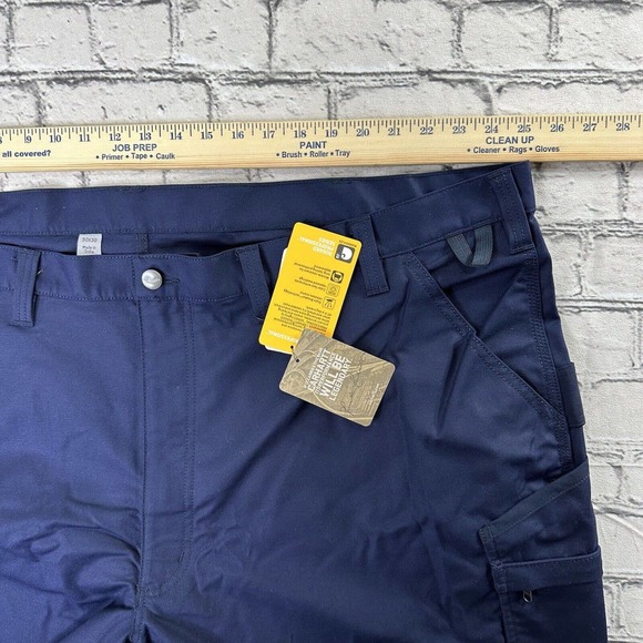 Carhartt Mens Cargo Pants 50x30 Navy Blue Rugged Flex Straight Fit Workwear New - Picture 5 of 11